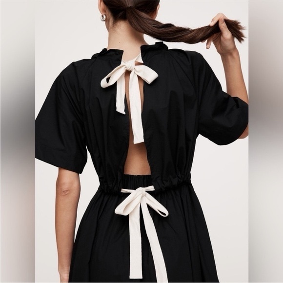 Banana Republic Poplin Black Dress with Open Back - Picture 6 of 13